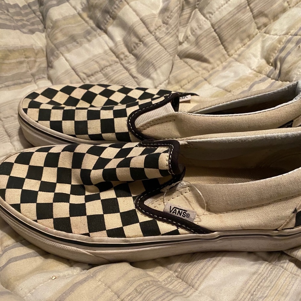 Checkered Slip On Vans